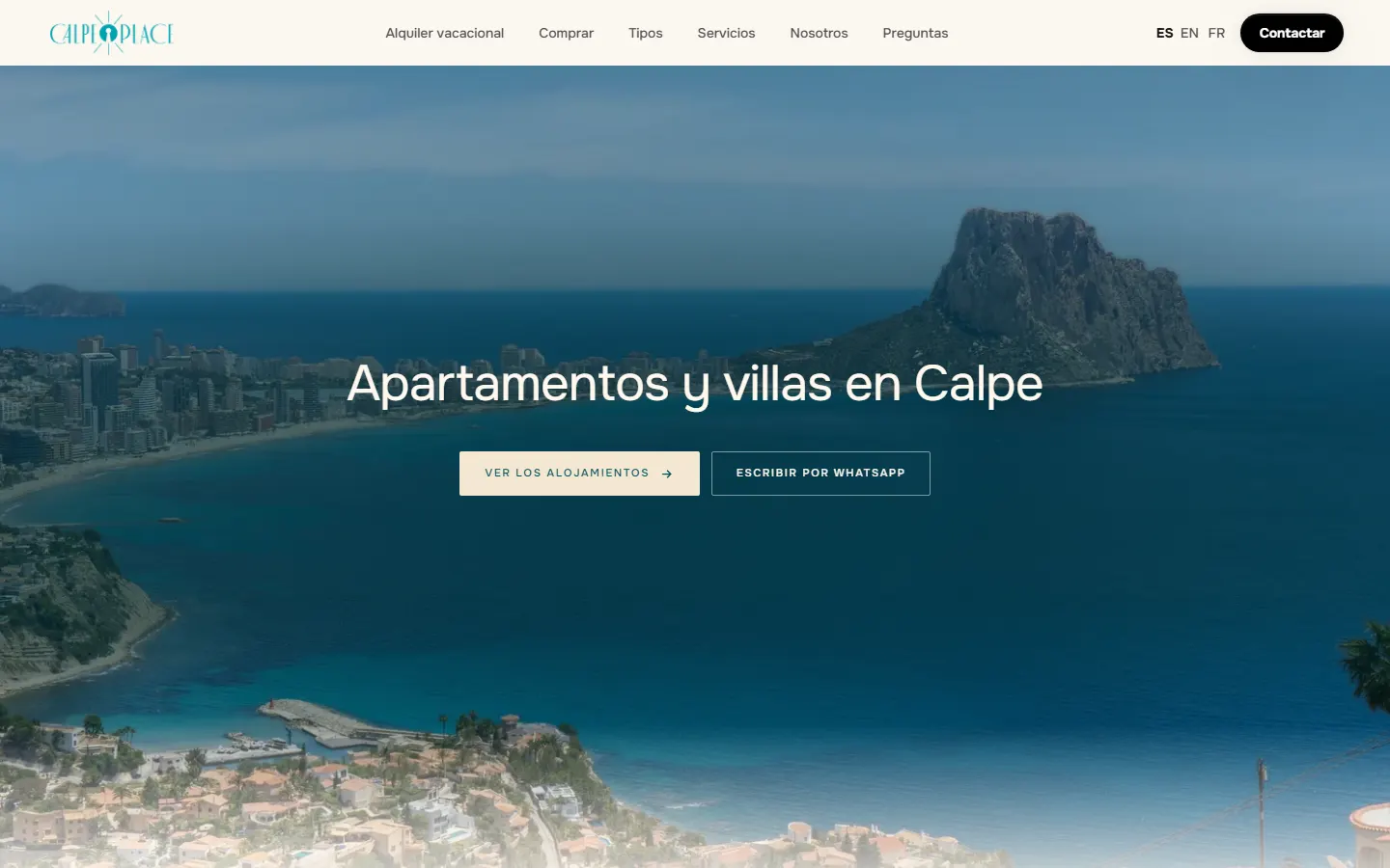 Web de Calpe Place, diseñada por Korvel